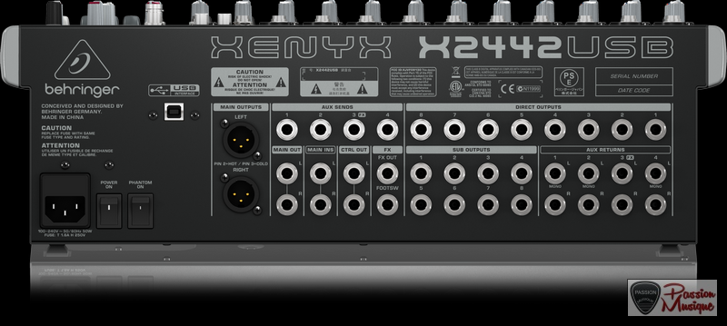 PASSION MUSIQUE - Behringer Xenyx X2442USB 24-Entrées