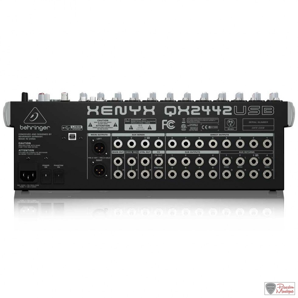 PASSION MUSIQUE - Behringer Xenyx QX2442USB 24-Entrées